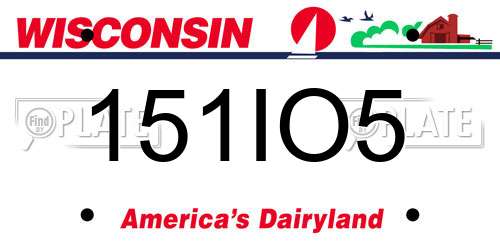 151IO5 Wisconsin License Plate