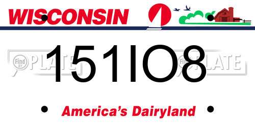 151IO8 Wisconsin License Plate