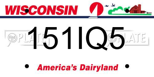 151IQ5 Wisconsin License Plate