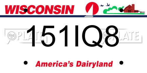 151IQ8 Wisconsin License Plate