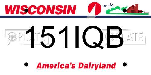 151IQB Wisconsin License Plate