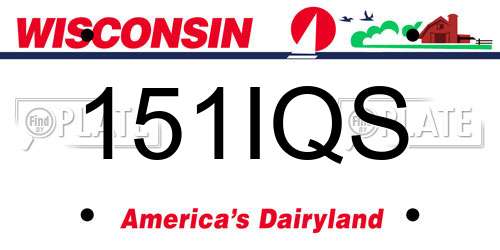 151IQS Wisconsin License Plate