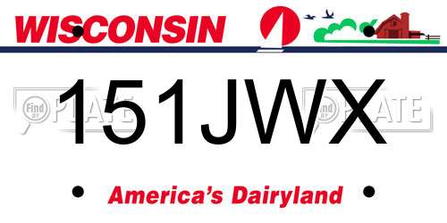 151JWX Wisconsin License Plate
