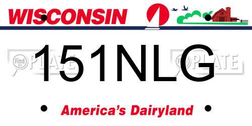 151NLG Wisconsin License Plate