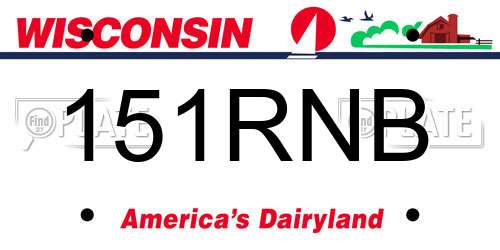 151RNB Wisconsin License Plate