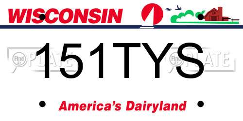 151TYS Wisconsin License Plate