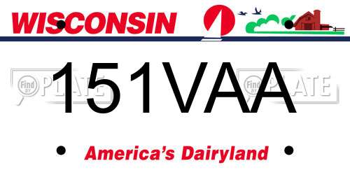 151VAA Wisconsin License Plate