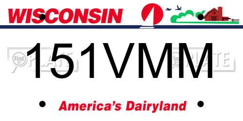 151VMM Wisconsin License Plate