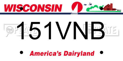 151VNB Wisconsin License Plate