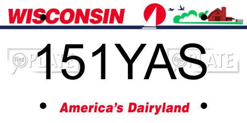 151YAS Wisconsin License Plate