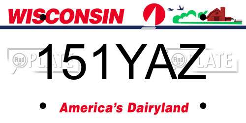 151YAZ Wisconsin License Plate