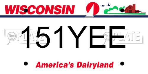 151YEE Wisconsin License Plate