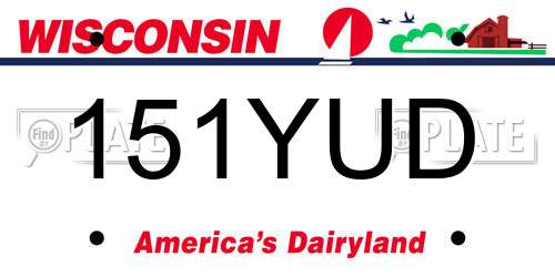 151YUD Wisconsin License Plate