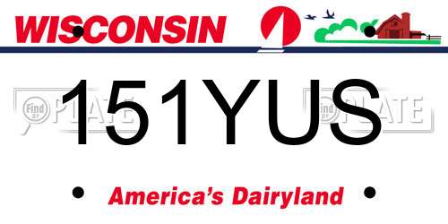 151YUS Wisconsin License Plate