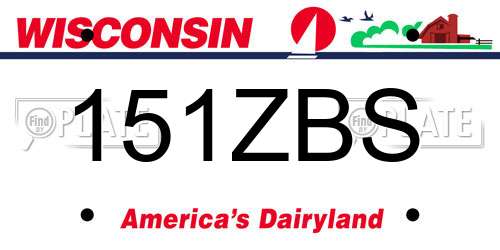151ZBS Wisconsin License Plate