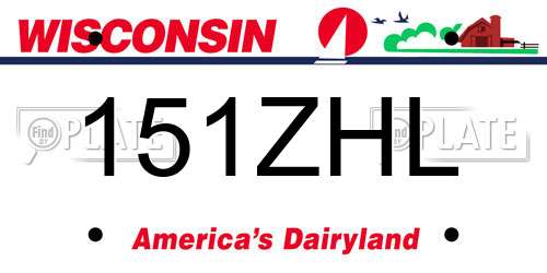 151ZHL Wisconsin License Plate