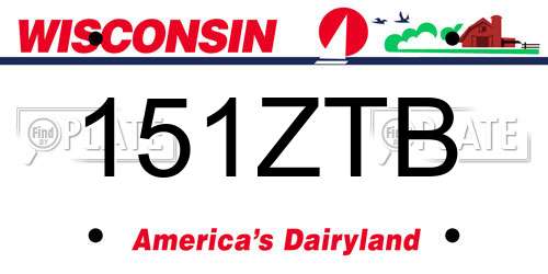 151ZTB Wisconsin License Plate