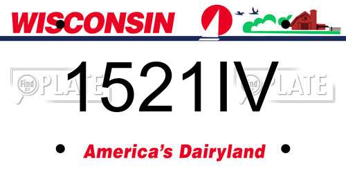 1521IV Wisconsin License Plate