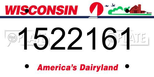 1522161 Wisconsin License Plate