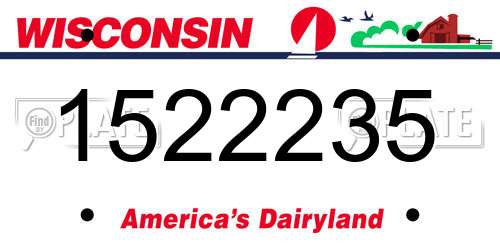 1522235 Wisconsin License Plate
