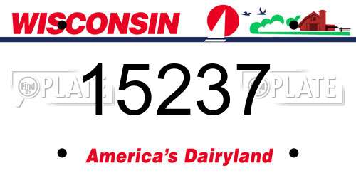 15237 Wisconsin License Plate