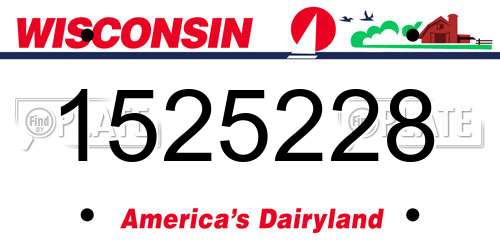 1525228 Wisconsin License Plate