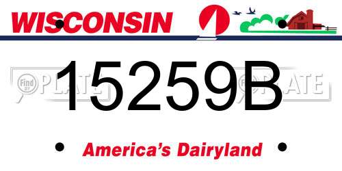 15259B Wisconsin License Plate
