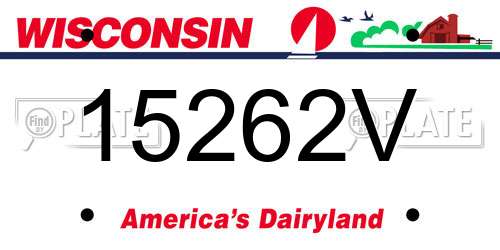15262V Wisconsin License Plate