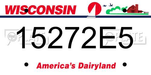 15272E5 Wisconsin License Plate
