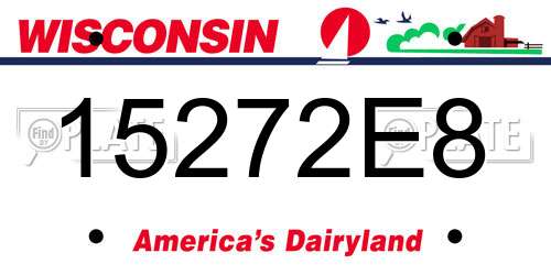 15272E8 Wisconsin License Plate