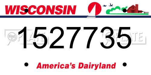 1527735 Wisconsin License Plate