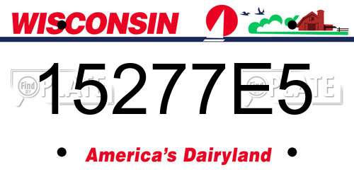 15277E5 Wisconsin License Plate