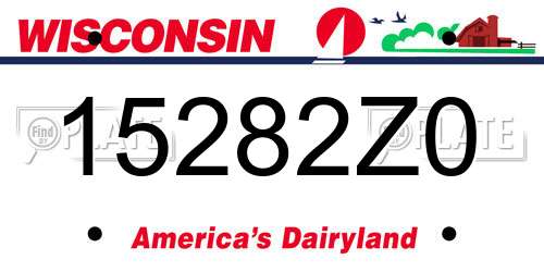 15282Z0 Wisconsin License Plate