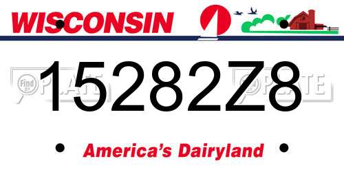 15282Z8 Wisconsin License Plate