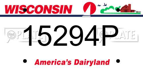 15294P Wisconsin License Plate