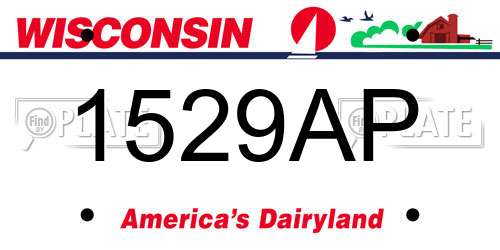 1529AP Wisconsin License Plate