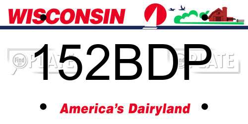 152BDP Wisconsin License Plate