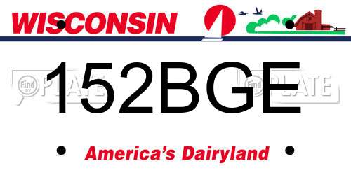 152BGE Wisconsin License Plate