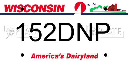 152DNP Wisconsin License Plate