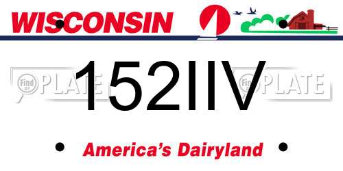 152IIV Wisconsin License Plate