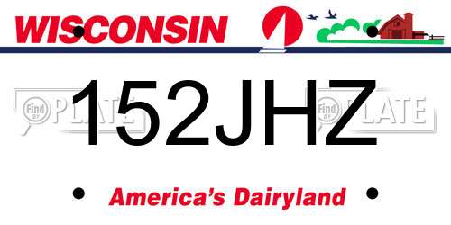 152JHZ Wisconsin License Plate