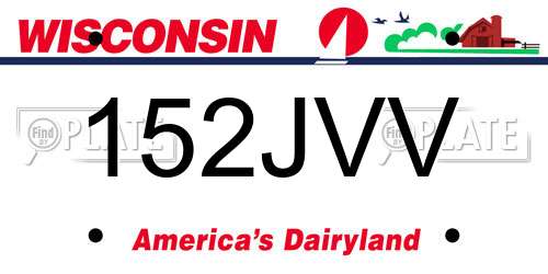 152JVV Wisconsin License Plate