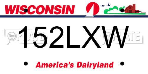 152LXW Wisconsin License Plate