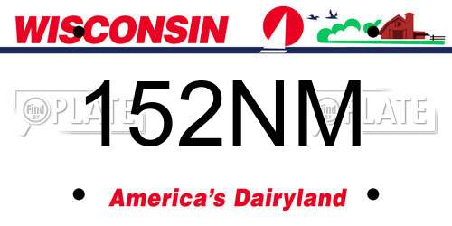 152NM Wisconsin License Plate