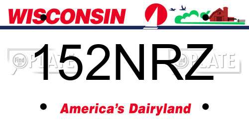 152NRZ Wisconsin License Plate