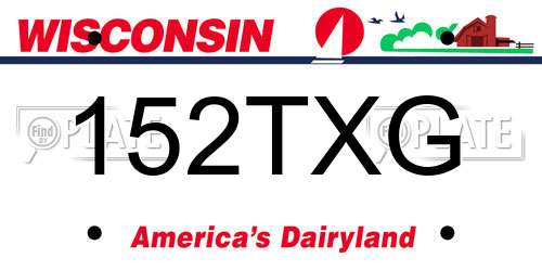 152TXG Wisconsin License Plate