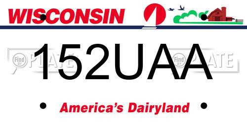 152UAA Wisconsin License Plate