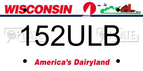 152ULB Wisconsin License Plate