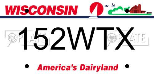 152WTX Wisconsin License Plate