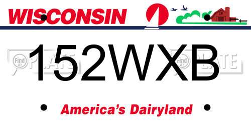 152WXB Wisconsin License Plate